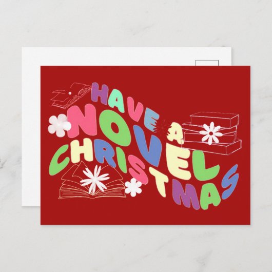 Grappig Wavy-teksten lezen voor Bookish op Kerstmi Briefkaart (Voorkant / Achterkant)