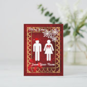 Grappig wc-bord kerstman feestdagenkaart (Staand voorkant)
