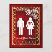 Grappig wc-bord kerstman feestdagenkaart (Voorkant)