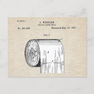Grappig wc papier roll patent briefkaart