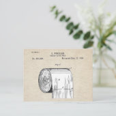 Grappig wc papier roll patent briefkaart (Staand voorkant)