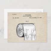 Grappig wc papier roll patent briefkaart (Voorkant / Achterkant)