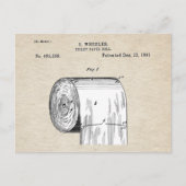 Grappig wc papier roll patent briefkaart (Voorkant)
