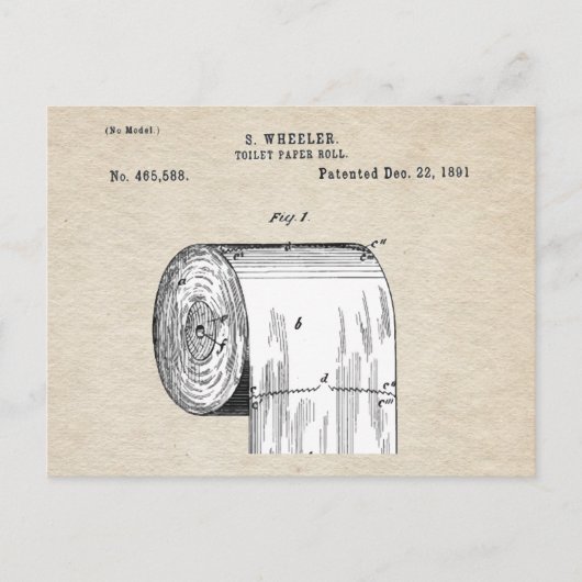 Grappig wc papier roll patent briefkaart (Voorkant)