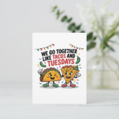 Grappig "We gaan zo goed samen als Tacos en Dinsda Briefkaart (Staand voorkant)