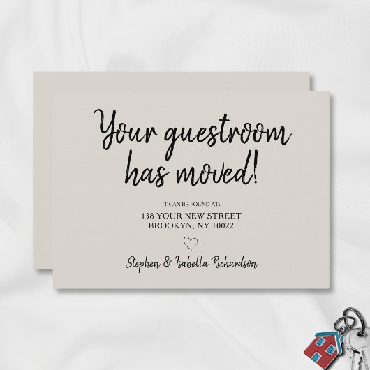 Grappig We hebben Cream Black Moving Aankondiging 