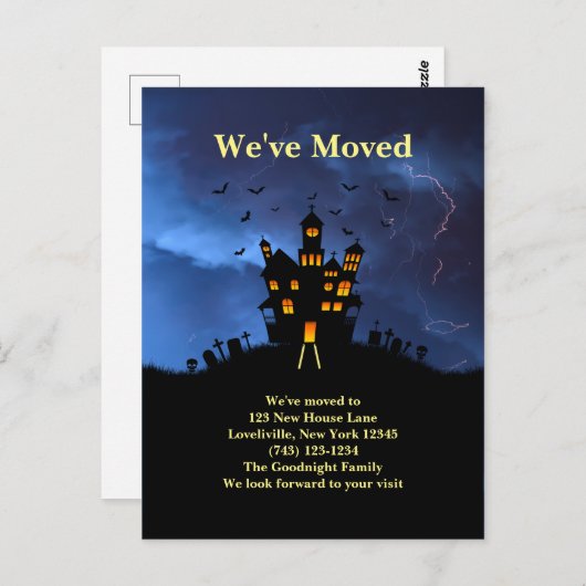 Grappig, we hebben Spooky Black Haunted House verp Briefkaart (Voorkant / Achterkant)