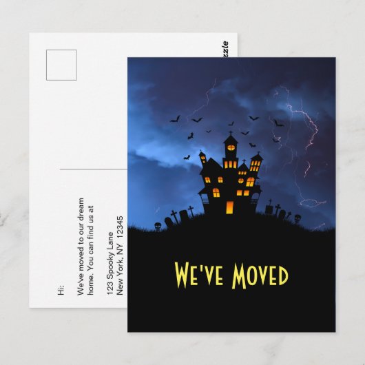 Grappig, we hebben Spooky Black Haunted House verp Briefkaart (Voorkant / Achterkant)