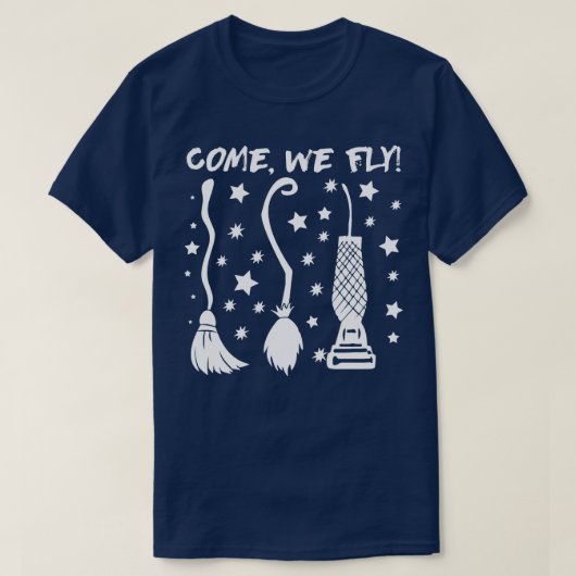 Grappig, we vliegen met Halloween Witch Broom Cute T-shirt (Design voorkant)
