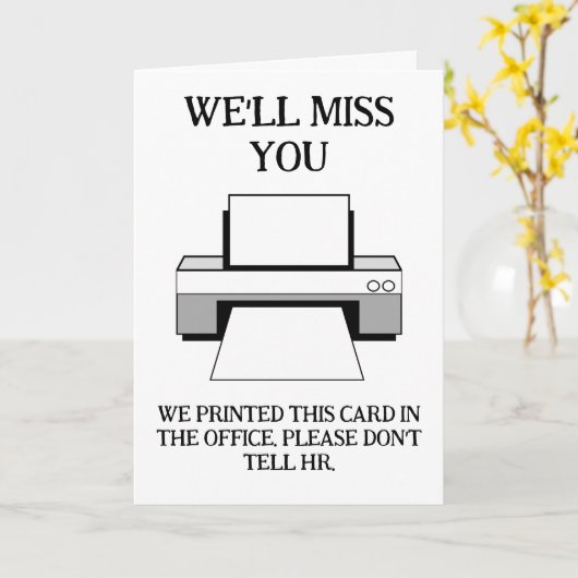 Grappig We zullen je missen Kantoor Pensioen nieuw Kaart (Gele Bloem)