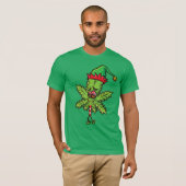 Grappig Weed Christmas Elf T-shirt (Voorkant volledig)