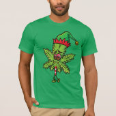 Grappig Weed Christmas Elf T-shirt (Voorkant)
