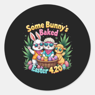 Grappig Weed Roken Konijn Dag Paashaas Ronde Sticker