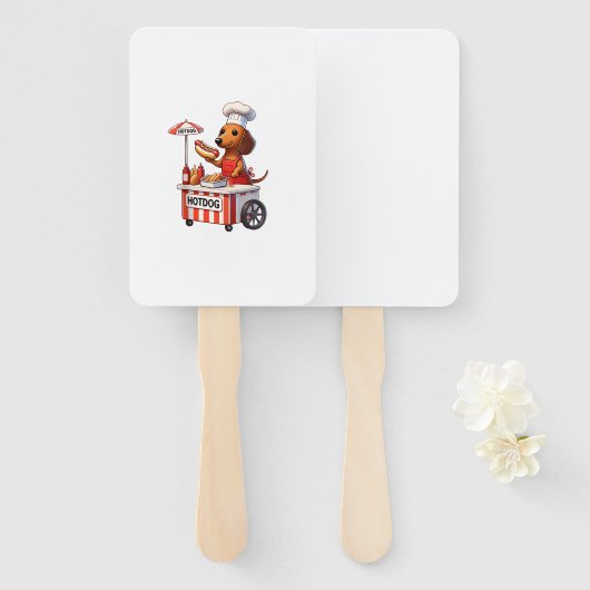 Grappig Weenie Teckel Hondenworst Hotdog Sandwich Handwaaier (Voorkant en achterkant)