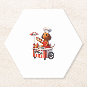 Grappig Weenie Teckel Hondenworst Hotdog Sandwich Kartonnen Onderzetters