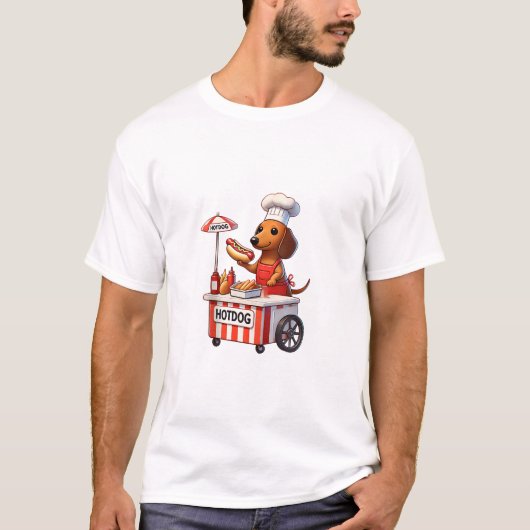 Grappig Weenie Teckel Hondenworst Hotdog Sandwich T-shirt (Voorkant)