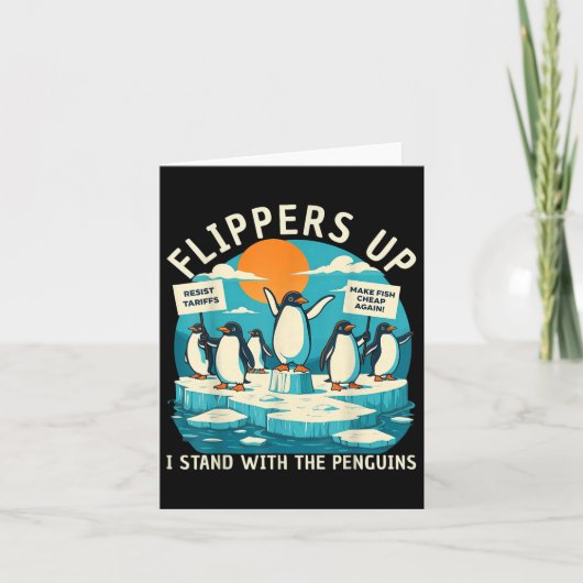 grappig weerstaan pinguïns protest tegen tarieven kaart (Voorkant)