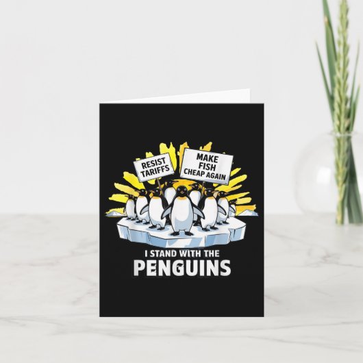 grappig weerstaan pinguïns protest tegen tarieven kaart (Voorkant)