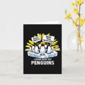 grappig weerstaan pinguïns protest tegen tarieven kaart (Gele Bloem)