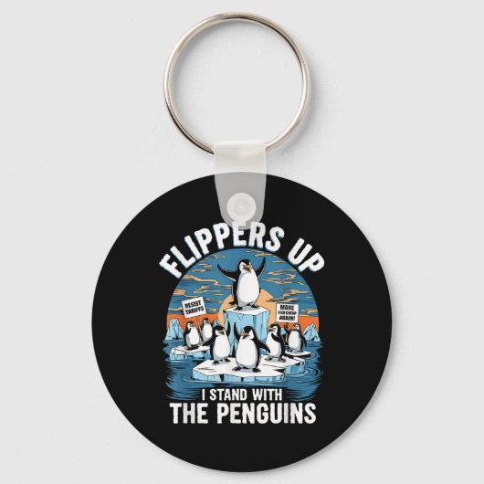 grappig weerstaan pinguïns protest tegen tarieven sleutelhanger (Voorkant)