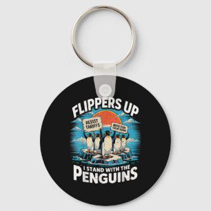 grappig weerstaan pinguïns protest tegen tarieven sleutelhanger