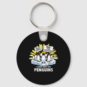 grappig weerstaan pinguïns protest tegen tarieven sleutelhanger