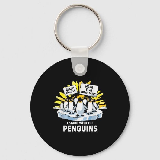 grappig weerstaan pinguïns protest tegen tarieven sleutelhanger (Voorkant)