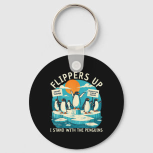 grappig weerstaan pinguïns protest tegen tarieven sleutelhanger