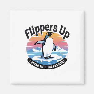 Grappig weerstaan pinguïns protesteren tegen tarie magneet
