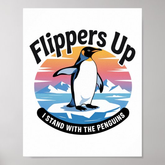 Grappig weerstaan pinguïns protesteren tegen tarie poster (Voorkant)