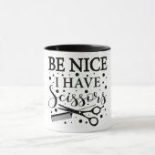 Grappig Wees Aardig... Minimalistische Kapper Mok (Midden)