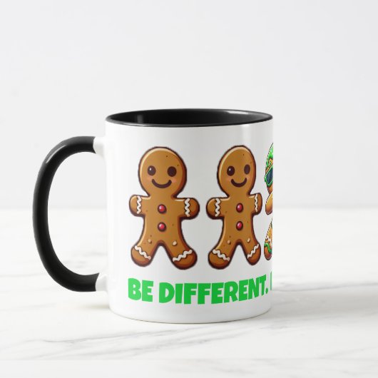 Grappig Wees Anders Breek de Mold Gingerbread Mann Mok (Links)