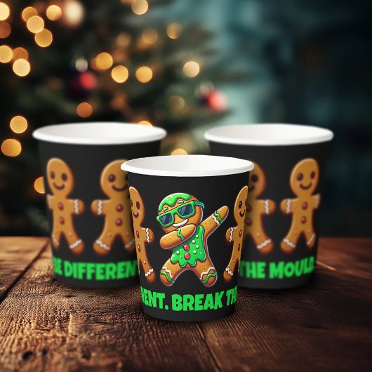 Grappig Wees Anders Breek de Mold Gingerbread Mann Papieren Bekers
