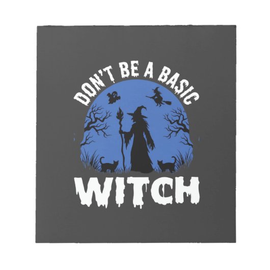 Grappig Wees Geen Basisheks Halloween-ontwerp Notitieblok (Voorkant)