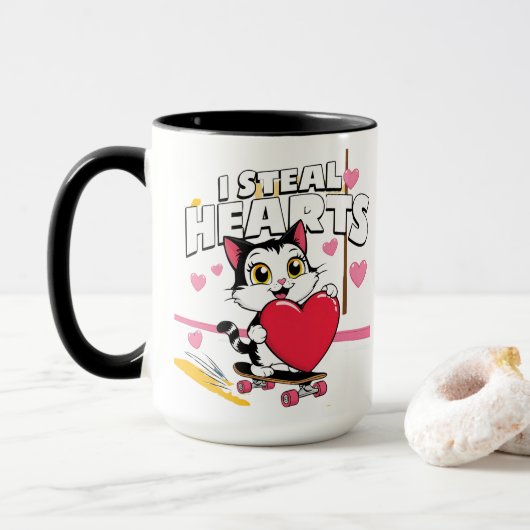 Grappig "Wees mijn Valentijn" voor haar - Schattig Mok (Met donut)