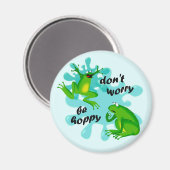 Grappig, wees niet bang om hoppy Frog Magnet (Voorkant / Achterkant)