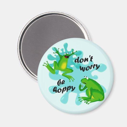 Grappig, wees niet bang om hoppy Frog Magnet (Voorkant / Achterkant)