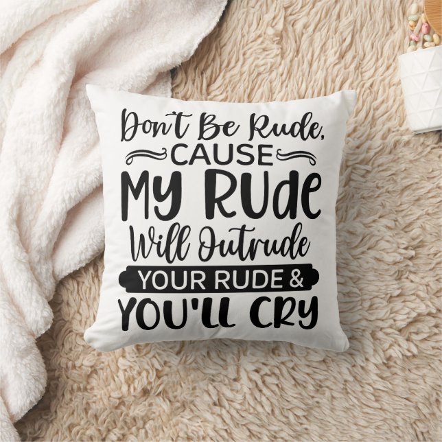 Grappig, wees niet onbeleefd kussen (Deken)