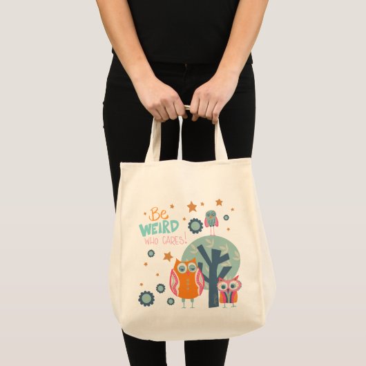 Grappig wees raar Schattigee uilen inspirativiteit Tote Bag (Voorkant (product))
