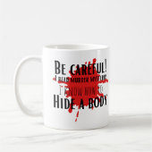 Grappig wees voorzichtig ik lees moordmysteries koffiemok (Links)