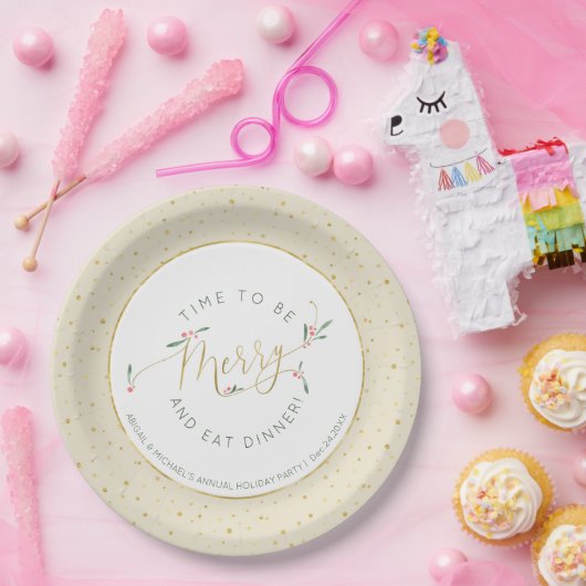 Grappig wees vrolijk & eet diner feestelijke vakan papieren bordje (Feest)