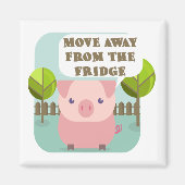 Grappig, weg van de Fridge Pig Magneet (Voorkant)