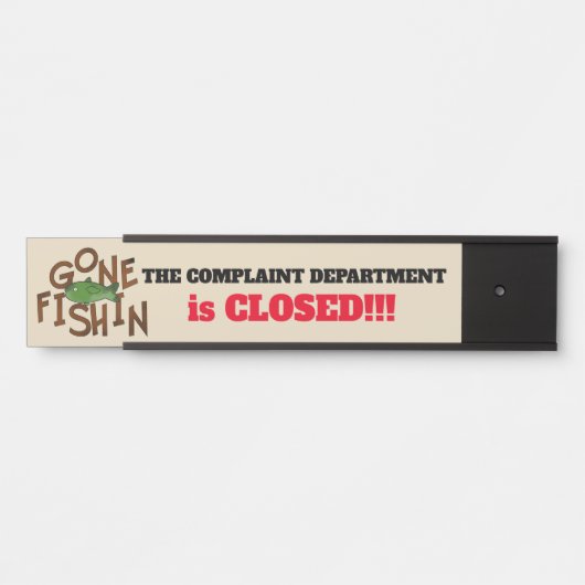 Grappig weg vissen baas deur bord deurbordje (Voorkant)