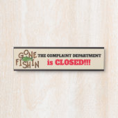 Grappig weg vissen baas deur bord deurbordje (Voorkant)