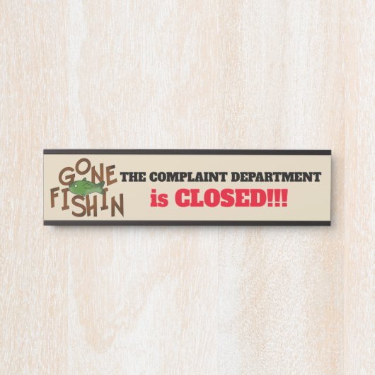 Grappig weg vissen baas deur bord deurbordje (Voorkant)