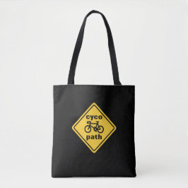Grappig Wegbord voor Wielrenliefhebber Tote Bag
