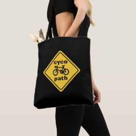 Grappig Wegbord voor Wielrenliefhebber Tote Bag