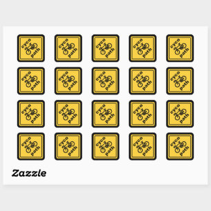Grappig Wegbord voor Wielrenliefhebber Vierkante Sticker