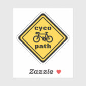 Grappig Wegbord voor Wielrenliefhebbers Sticker (Vel)