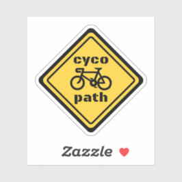 Grappig Wegbord voor Wielrenliefhebbers Sticker